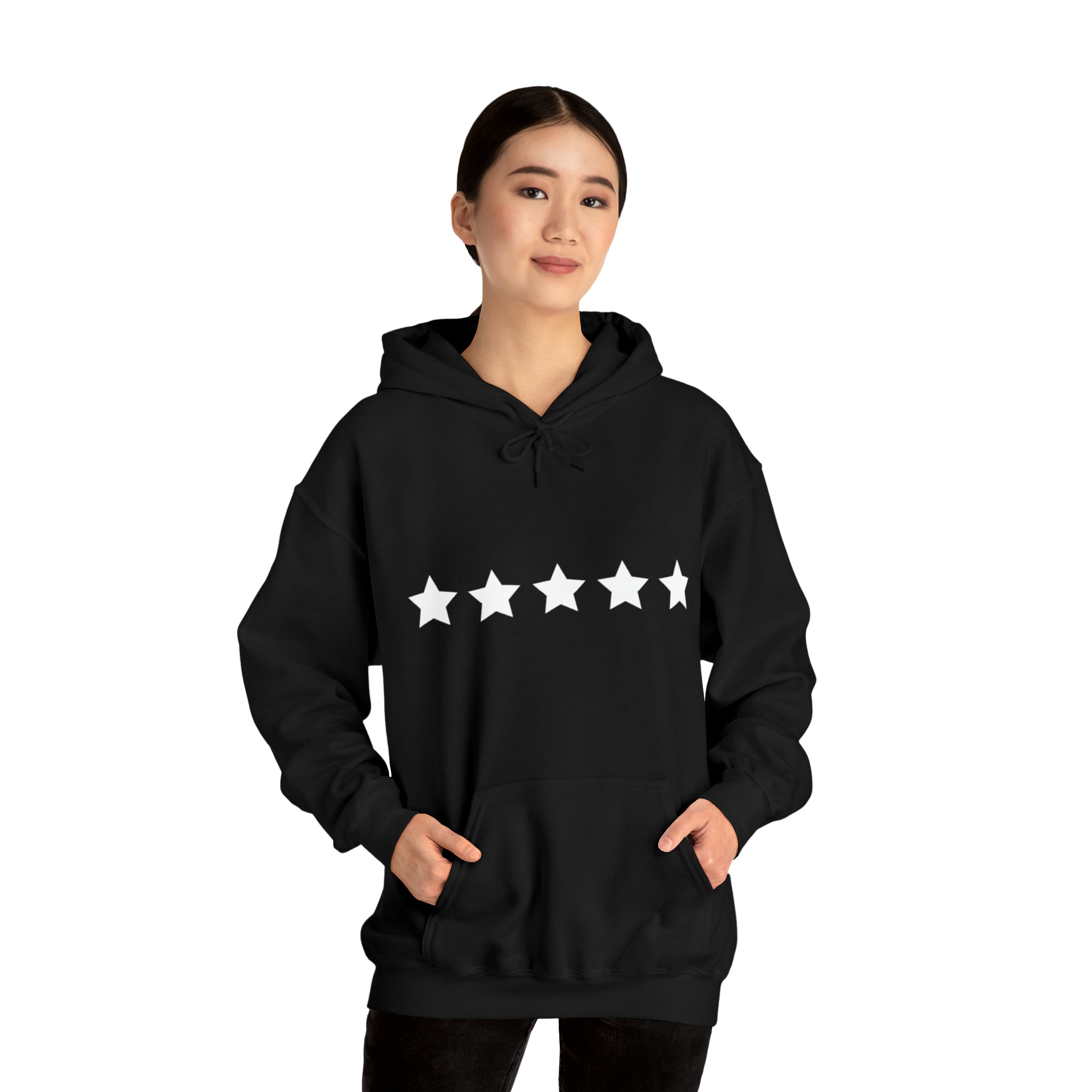 FIVE STARS BLACK Hooded Sweatshirt