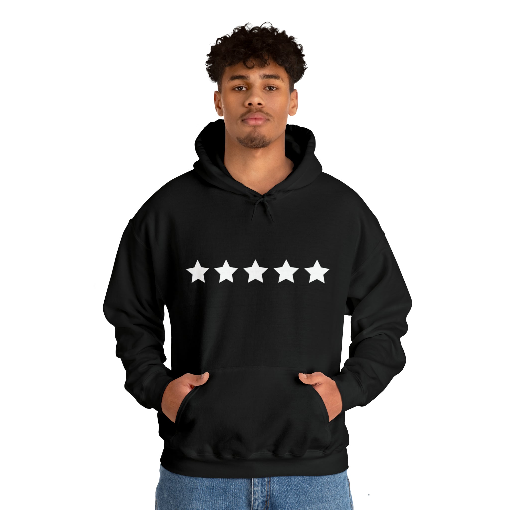 FIVE STARS BLACK Hooded Sweatshirt