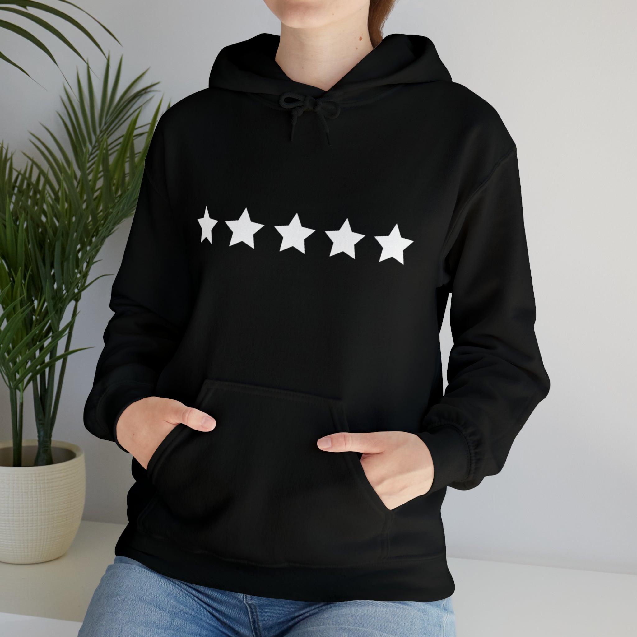 FIVE STARS BLACK Hooded Sweatshirt