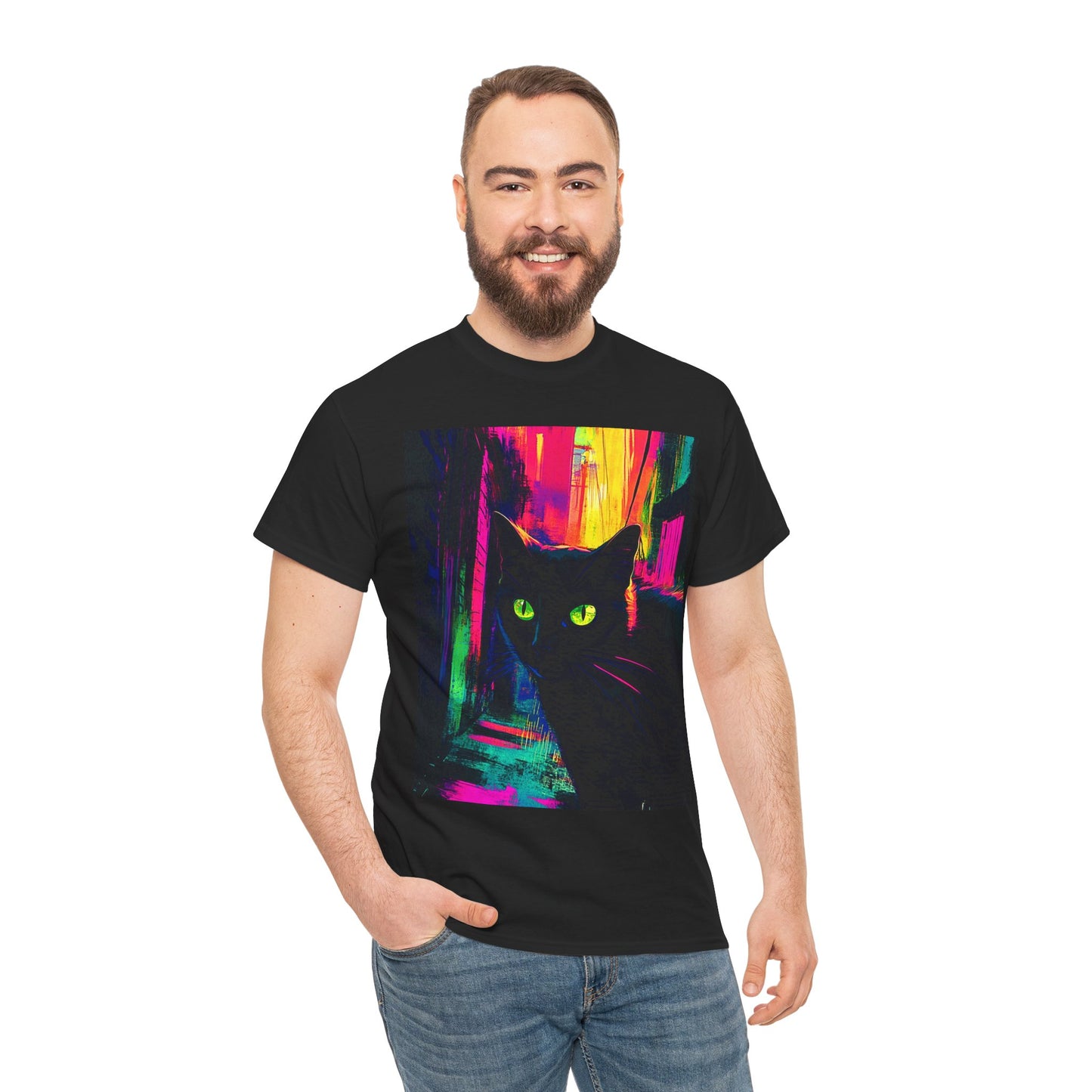 BLACK CAT ABSTRACT TSHIRT