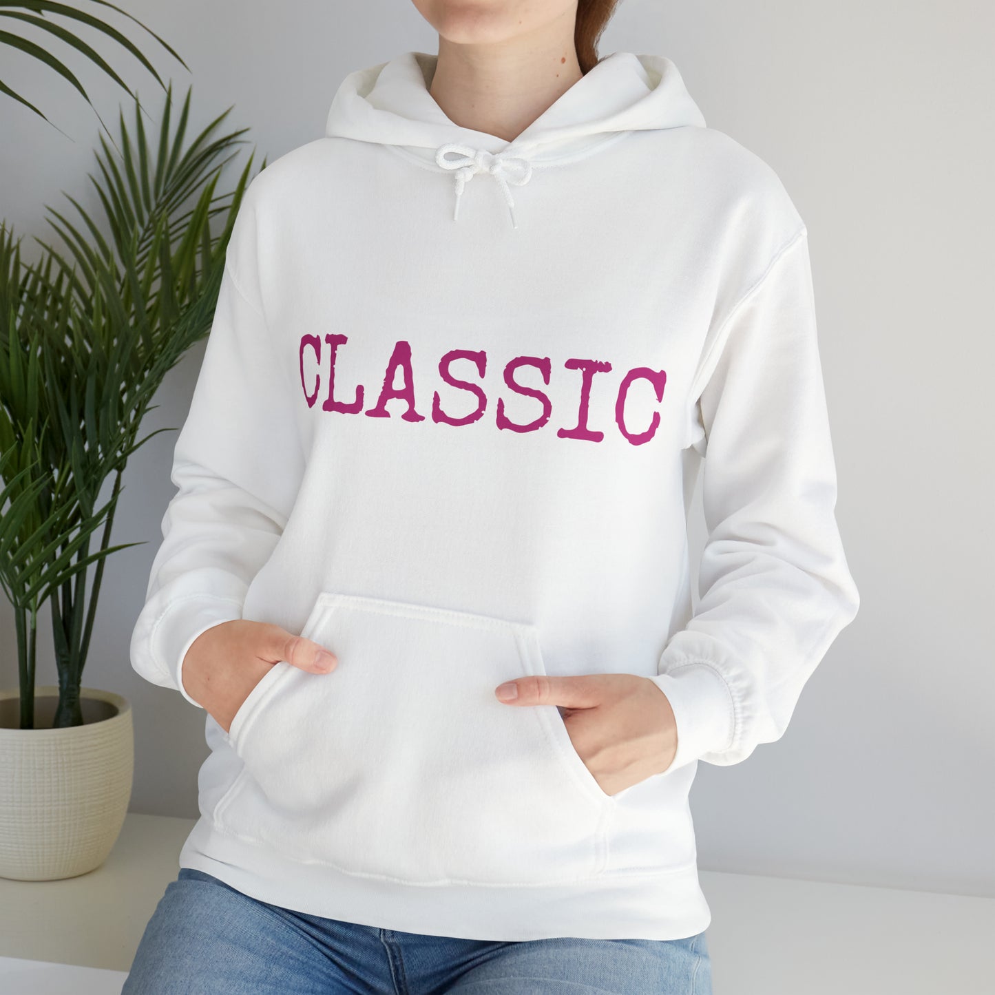 CLASSIC White Hooded Sweatshirt