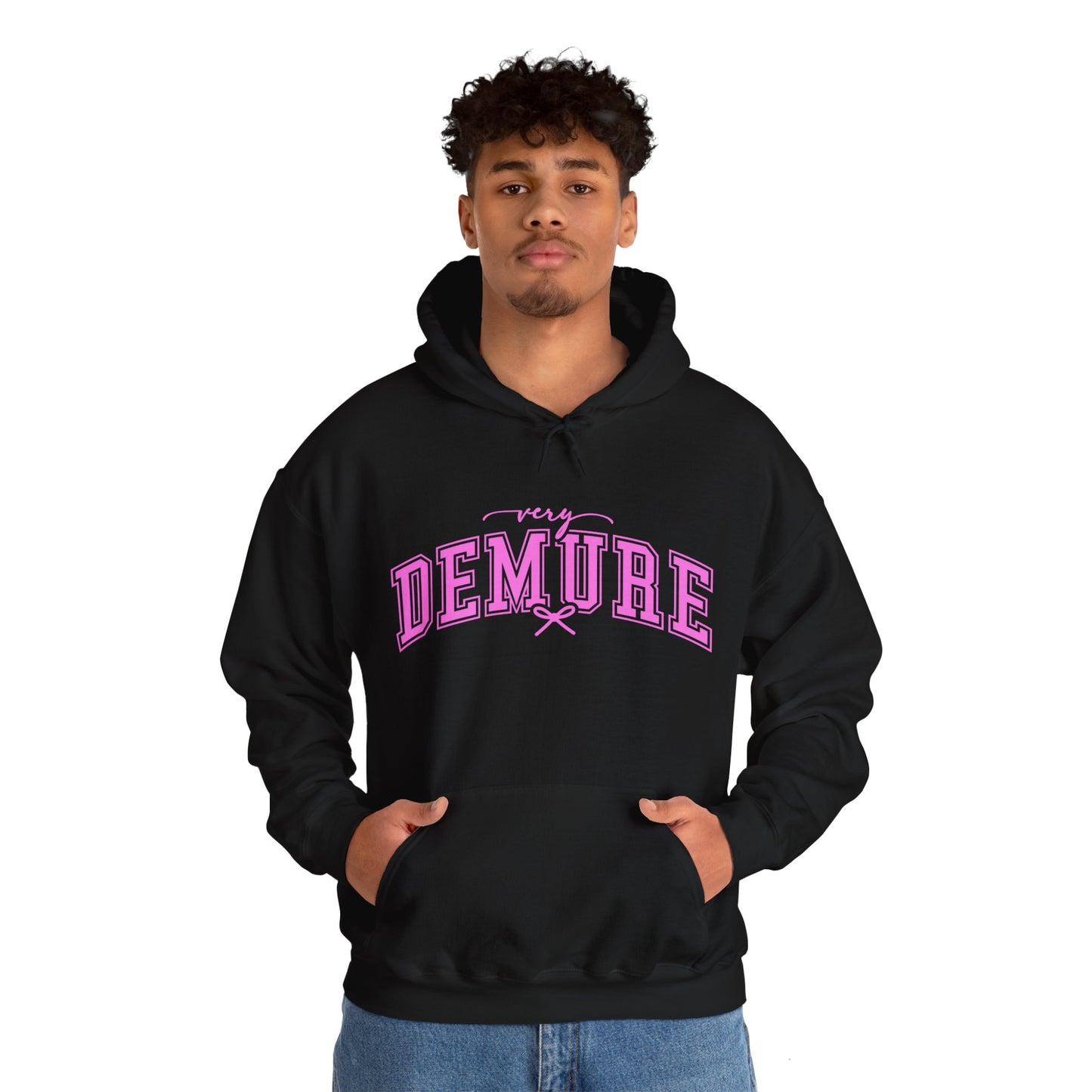 DEMURE Black Hooded Sweatshirt