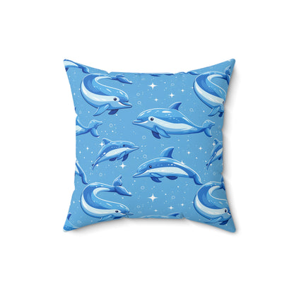 DOLPHINS BLUE PILLOW