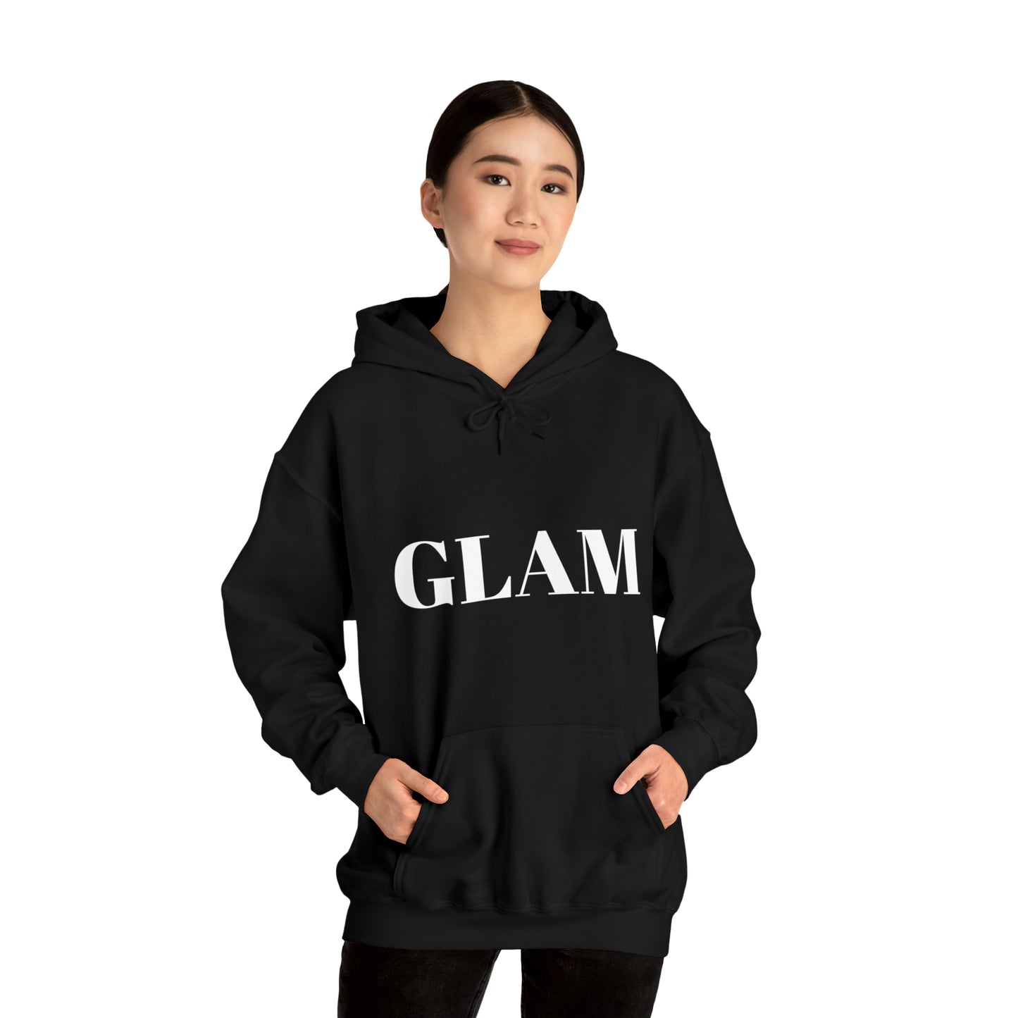 GLAM Black Hooded Sweatshirt