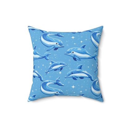 DOLPHINS BLUE PILLOW